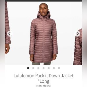 Lululemon pack it down long Misty Mocha size 6